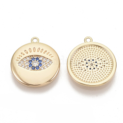 Brass Micro Pave Cubic Zirconia Pendants&nbsp;X-KK-T050-17G-NF