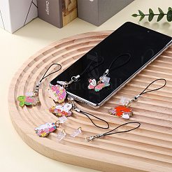 8Pcs Alloy Enamel Mobile Straps&nbsp;HJEW-SW00132-10