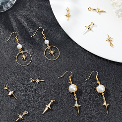 12Pcs 2 Style Brass Pendants&nbsp;KK-CN0002-83