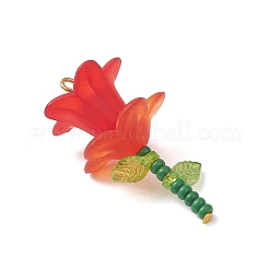 8Pcs Glass Seed Beaded Flower Pendants&nbsp;PALLOY-MZ01195