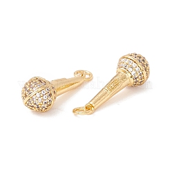 Brass Micro Pave Clear Cubic Zirconia Pendants&nbsp;ZIRC-P098-11G