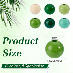 300Pcs 6 Colors Wood European Beads&nbsp;WOOD-ME0001-17