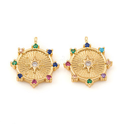 Brass Micro Pave Cubic Zirconia Pendants&nbsp;X-KK-I672-43G