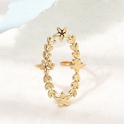 304 Stainless Steel Cuff Open Rings&nbsp;SA-CBAD22F-01G-E