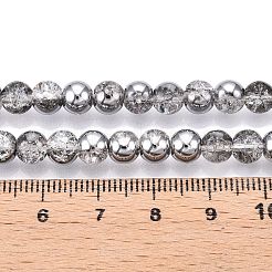 Electroplated Crackle Glass Beads Strands&nbsp;EGLA-N014-6mm-03