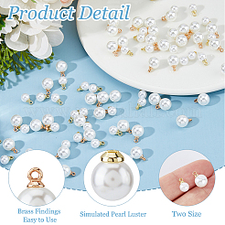 200Pcs 2 Styles ABS Plastic Imitation Pearl Pendants&nbsp;SACR-HS0001-02