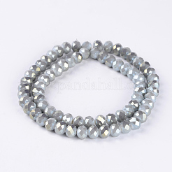 Electroplate Glass Beads Strands&nbsp;EGLA-D020-10x8mm-46