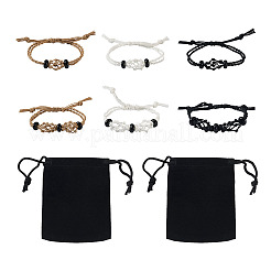6Pcs Adjustable Braided Waxed Polyester Cord Macrame Pouch Bracelet Making&nbsp;BJEW-FW0001-04