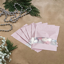 40Pcs Rectangle Composite Material Clear Window Zip Top Mylar Bags&nbsp;ABAG-LP0001-38A