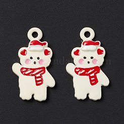 Christmas Theme Spray Painted Alloy Enamel Pendants&nbsp;FIND-E022-01