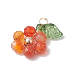 5Pcs 5 Styles Natural Amethyst & Lapis Lazuli & Apatite & Citrine & Carnelian Faceted Round Pendants&nbsp;PALLOY-TA00141