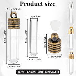 9Sets 3 Colors Clear Glass Long Bottle Pendants&nbsp;FIND-PH0023-52