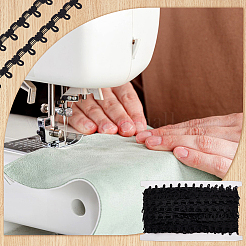 25 Yardss Polyester Elastic Button Looping Ribbons&nbsp;SRIB-WH0011-211B