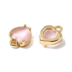 Heart Brass Charms&nbsp;KK-D024-02A-G