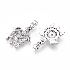 Brass Micro Pave Cubic Zirconia Pendants&nbsp;KK-N257-04P