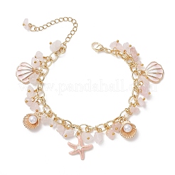 Natural Rose Quartz Chip Beads Bracelets&nbsp;BJEW-JB13155-02