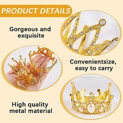 4Pcs 4 Styles Alloy Rhinestones Crown Cake Decoration&nbsp;DIY-SP0003-26G