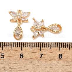 Brass Micro Pave Cubic Zirconia Pendants&nbsp;KK-F906-04G