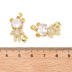 Brass Micro Pave Cubic Zirconia Pendants&nbsp;KK-G533-14G-01