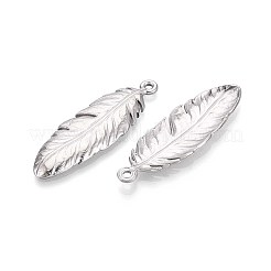 304 Stainless Steel Feather Pendants&nbsp;STAS-T067-32P