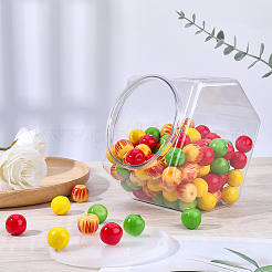 Hexagon Plastic Screw Top Bead Jars with White Lid&nbsp;CON-WH20029-001A