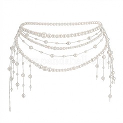 Summer Beach Alloy Imitation Pearl Tassel Waist Beads for Bikini&nbsp;WG13900-01