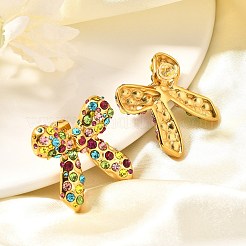 304 Stainless Steel Bowknot Stud Earrings&nbsp;EJEW-A123-02C-G