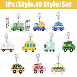10Pcs Vehicle Theme Resin Pendant Decorations&nbsp;HJEW-YW00288