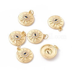 Rack Plating Brass Micro Pave Cubic Zirconia Pendants&nbsp;ZIRC-C040-06G