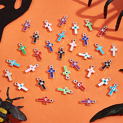 64Pcs 16 Colors CCB Plastic Enamel Pendants&nbsp;CCB-PH0001-23