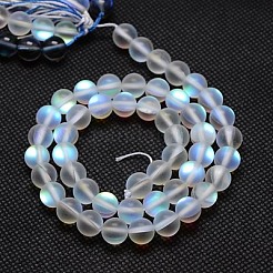 Synthetical Moonstone Beads Strands&nbsp;G-G585-8mm-02