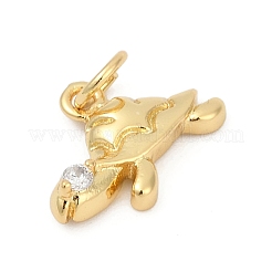 Brass Pave Cubic Zirconia Pendants&nbsp;KK-U062-60G