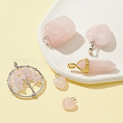 5 Styles Natural Rose Quartz Pendants&nbsp;G-FS0002-46