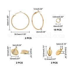304 Stainless Steel Hoop Earrings Making Kits&nbsp;STAS-UN0009-16G
