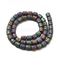 Electroplated Natural Lava Rock Beads Strands&nbsp;G-G984-16E