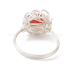 4Pcs 4 Styles Gemstone Finger Rings&nbsp;RJEW-TA00235-02
