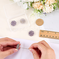 4Pcs Brass Micro Pave Cubic Zirconia Buttons&nbsp;DIY-FG0007-82A