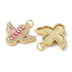Brass Micro Pave Cubic Zirconia Pendants&nbsp;KK-C045-21G