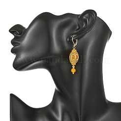 Natural Malaysia Jade Leveback Earrings for Women&nbsp;EJEW-MZ00785-02