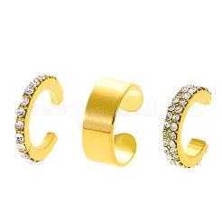 3 Pc Brass Micro Pave Clear Cubic Zirconia Cuff Earrings&nbsp;WH-WG8E2FE-01