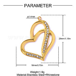 304 Stainless Steel Rhinestone Pendants&nbsp;STAS-OY016-57G
