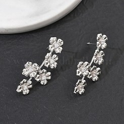Brass Micro Pave Cubic Zirconia Stud Earrings for Women&nbsp;EJEW-A167-24P