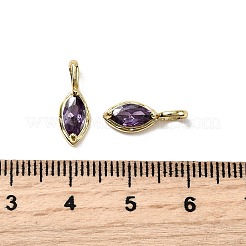 Horse Eye Brass Micro Pave Cubic Zirconia Charms&nbsp;KK-C134-17A