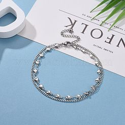 Tarnish Resistant 304 Stainless Steel Multi-Strand Anklets&nbsp;AJEW-AN00322