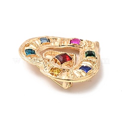 Colorful Rhinestone Double Heart Lapel Pin&nbsp;JEWB-P014-06G