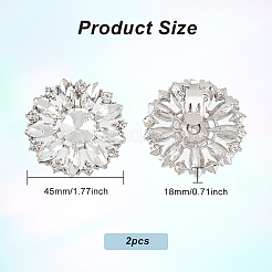 2Pcs Alloy Rhinestone Shoe Decorations&nbsp;AJEW-FG0003-72A