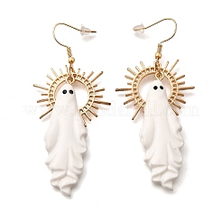 Halloween Ghost Alloy Dangle Earrings&nbsp;LS-EJEW-K316-02G