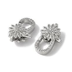 Brass Micro Pave Cubic Zirconia Lobster Claw Clasps&nbsp;KK-F893-05P