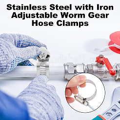 20Pcs 201 Stainless Steel with Iron Adjustable Worm Gear Hose Clamps&nbsp;STAS-UN0060-93A
