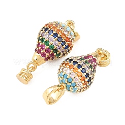 Brass Micro Pave Cubic Zirconia Pendants&nbsp;KK-H249-01G